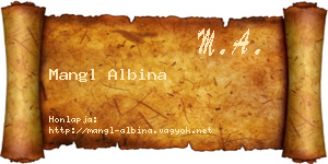 Mangl Albina névjegykártya